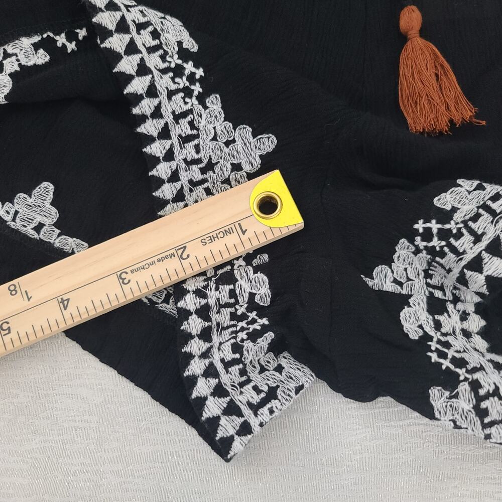 Raga Embroidered Guaze beaded shorts black Sz XS Festival Resort wear boho chic - Picture 7 of 10